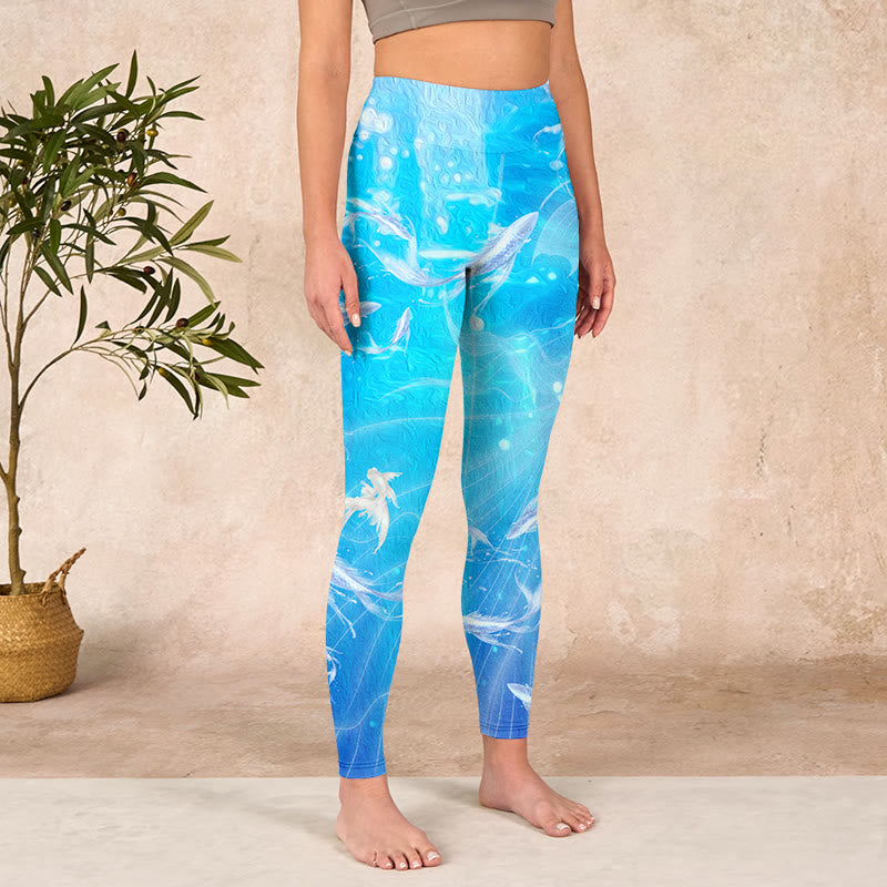 Buddha Stones Fish In The Ocean Print Gym Leggings Women's Yoga Pants - image 3