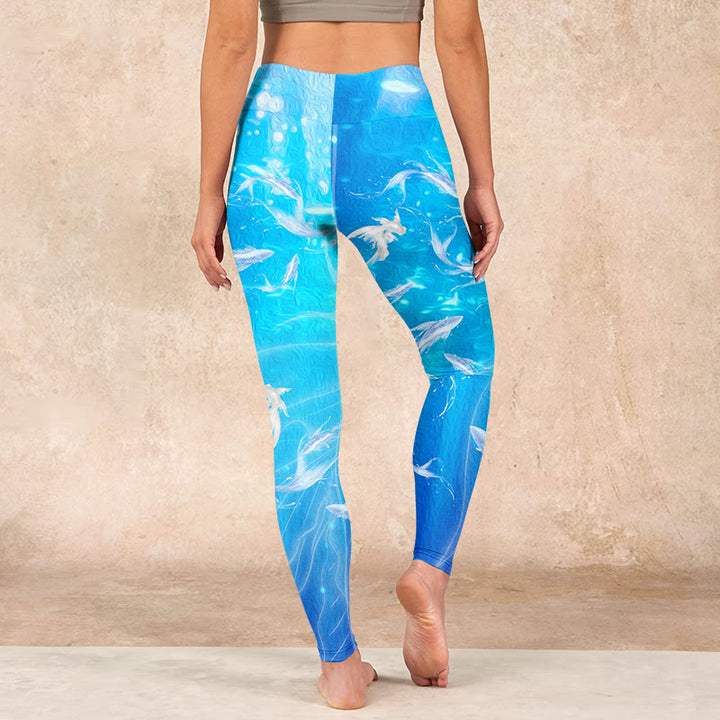 Buddha Stones Fish In The Ocean Print Gym Leggings Women's Yoga Pants - image 16