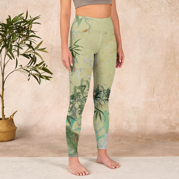Buddha Stones Bamboo Print Lycra Fabric Fitness Leggings Women's Yoga Pants - image 3