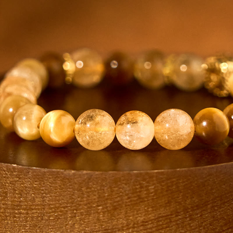 Buddha Stones Citrine Tiger Eye Red Agate Generosity Bracelet - image 3