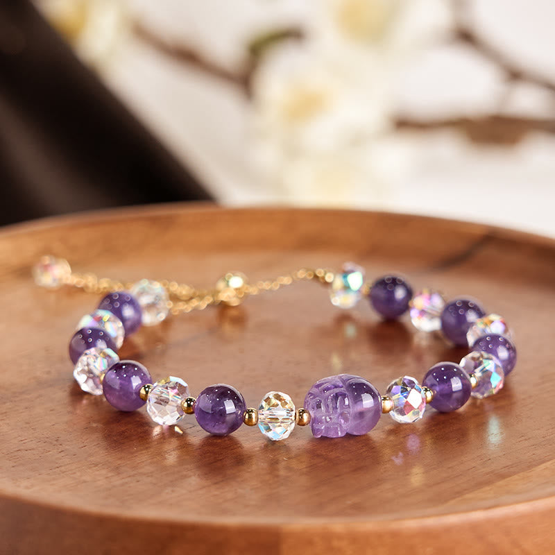 Buddha Stones Natural Amethyst Pixiu Crystal Balance Bracelet - image 1
