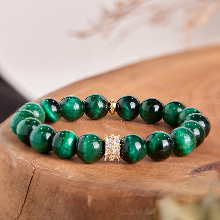 Buddha Stones Green Tiger Eye Positive Bracelet - Green Tiger Eye(Wrist Circumference: 14-16cm) - image 0