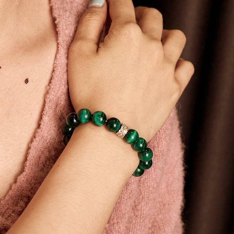 Buddha Stones Green Tiger Eye Positive Bracelet - image 3