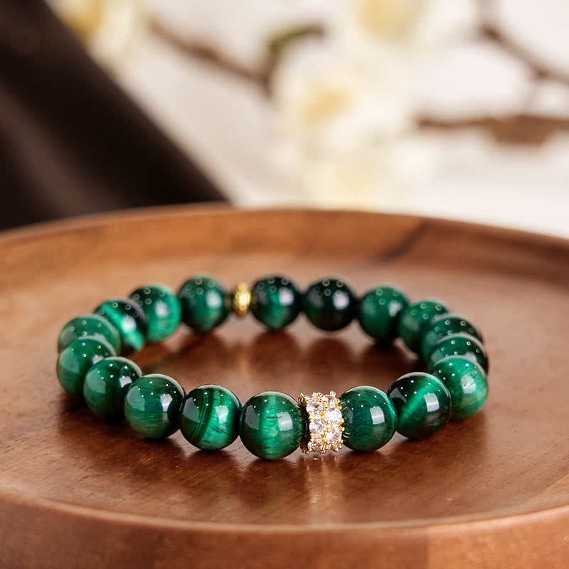Buddha Stones Green Tiger Eye Positive Bracelet - image 1
