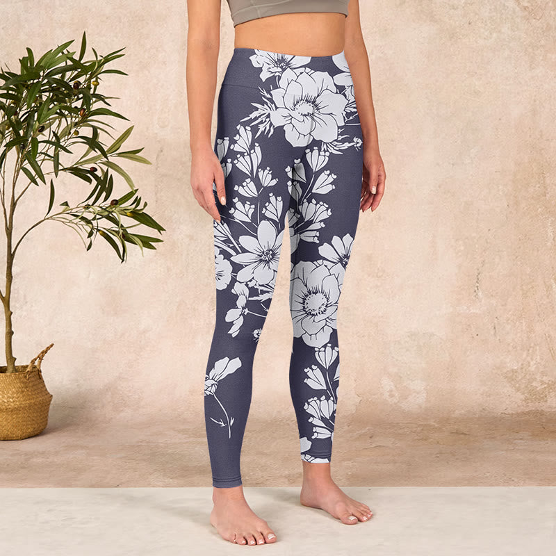 Buddha Stones Flowers Blossom Print Sports Fitness Leggings Women's Yoga Pants - image 3