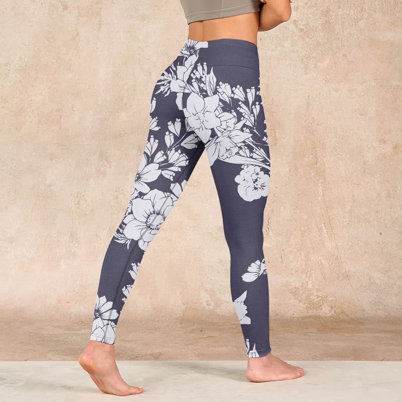 Buddha Stones Flowers Blossom Print Sports Fitness Leggings Women's Yoga Pants - image 4