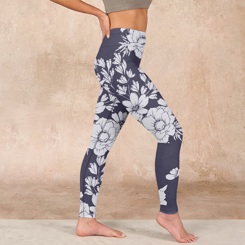 Buddha Stones Flowers Blossom Print Sports Fitness Leggings Women's Yoga Pants - image 16