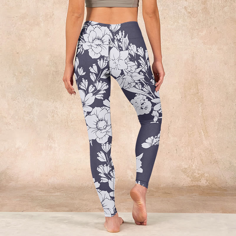Buddha Stones Flowers Blossom Print Sports Fitness Leggings Women's Yoga Pants - image 14