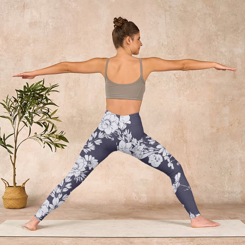 Buddha Stones Flowers Blossom Print Sports Fitness Leggings Women's Yoga Pants - image 10