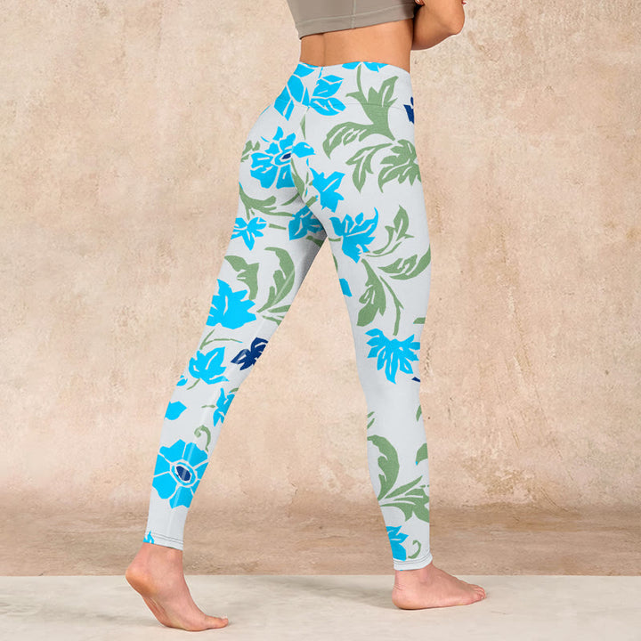 Buddha Stones Blossom Leaves Print Gym Leggings Women's Yoga Pants - image 4