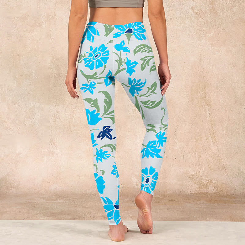 Buddha Stones Blossom Leaves Print Gym Leggings Women's Yoga Pants - image 14