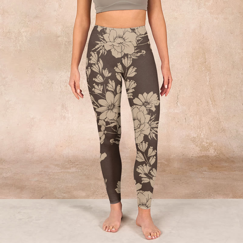Buddha Stones Flowers Blossom Print Sports Fitness Leggings Women's Yoga Pants - image 18