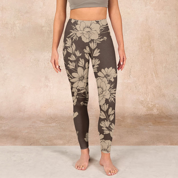 Buddha Stones Flowers Blossom Print Sports Fitness Leggings Women's Yoga Pants - image 18