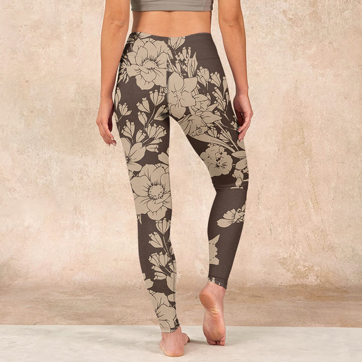 Buddha Stones Flowers Blossom Print Sports Fitness Leggings Women's Yoga Pants - image 31