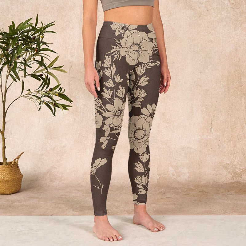 Buddha Stones Flowers Blossom Print Sports Fitness Leggings Women's Yoga Pants - image 20