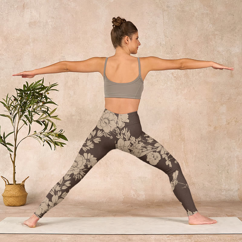 Buddha Stones Flowers Blossom Print Sports Fitness Leggings Women's Yoga Pants - image 27