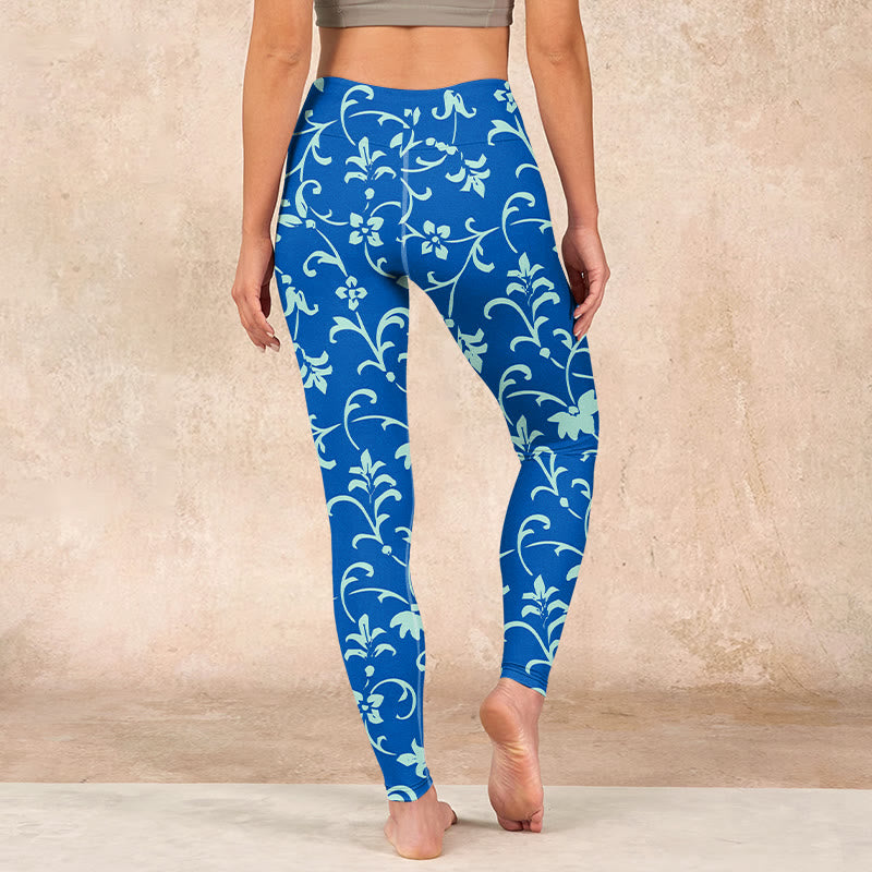 Buddha Stones Vine Plants Flowers Print Gym Leggings Women's Yoga Pants - image 14