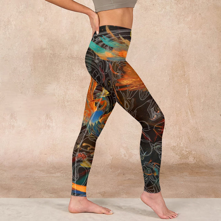 Buddha Stones Vibrant Phoenix Gym Leggings Women's Yoga Pants - image 16