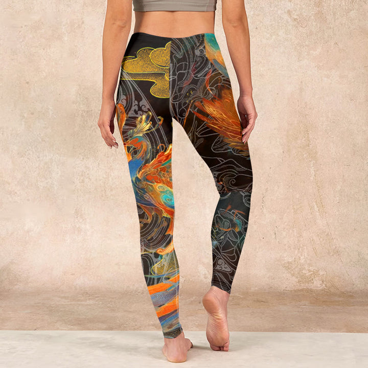 Buddha Stones Vibrant Phoenix Gym Leggings Women's Yoga Pants - image 14