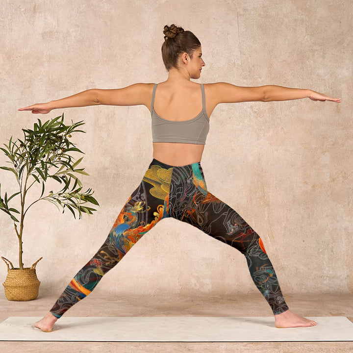 Buddha Stones Vibrant Phoenix Gym Leggings Women's Yoga Pants - image 10