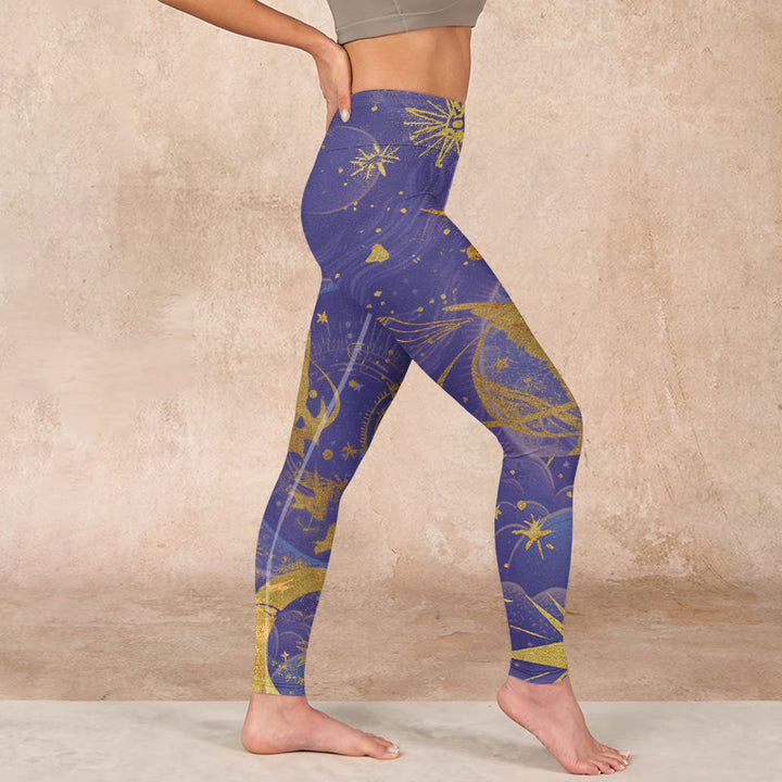 Buddha Stones Moon Sun Stars Print Gym Leggings Women's Yoga Pants - image 16