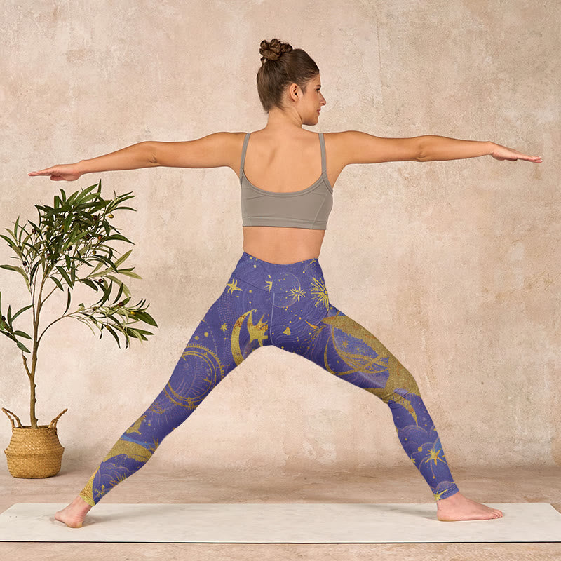 Buddha Stones Moon Sun Stars Print Gym Leggings Women's Yoga Pants - image 10
