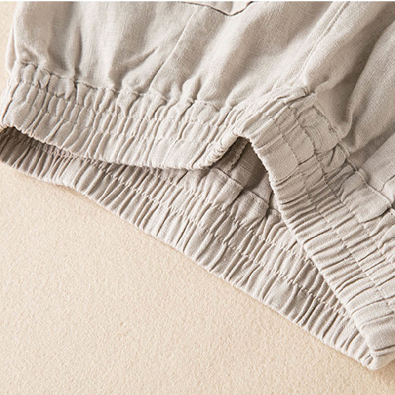 Buddha Stones Casual Solid Color Cotton Linen Women's Wide Leg Pants With Pockets - image 23