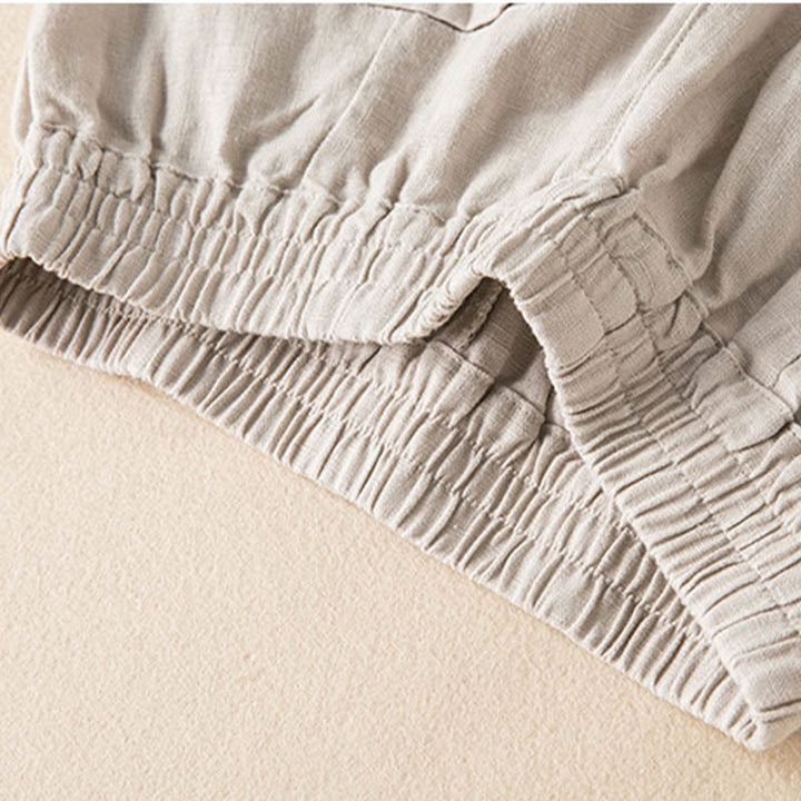 Buddha Stones Casual Solid Color Cotton Linen Women's Wide Leg Pants With Pockets - image 23