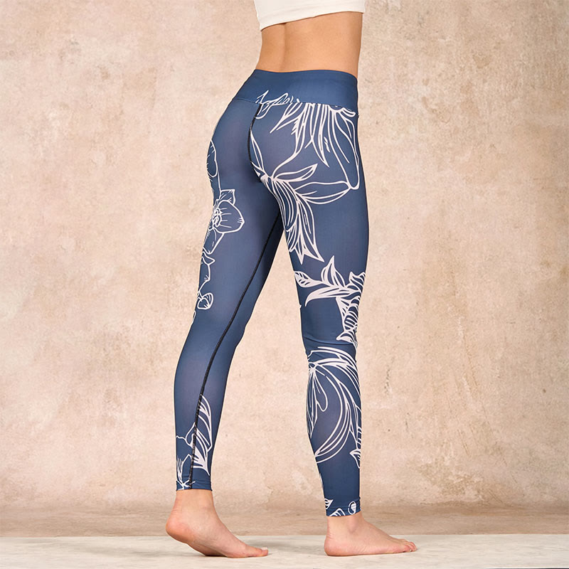 Buddha Stones Peony Epiphyllum Flowers Print Gym Fitness Leggings Women's Yoga Pants - image 3