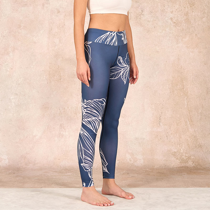 Buddha Stones Peony Epiphyllum Flowers Print Gym Fitness Leggings Women's Yoga Pants - image 2