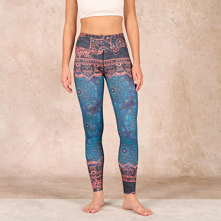 Buddha Stones Green Mandala Flower Print Gym Fitness Leggings Women's Yoga Pants - image 1