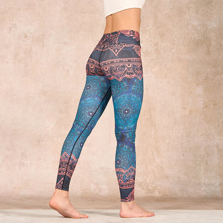 Buddha Stones Green Mandala Flower Print Gym Fitness Leggings Women's Yoga Pants - image 4