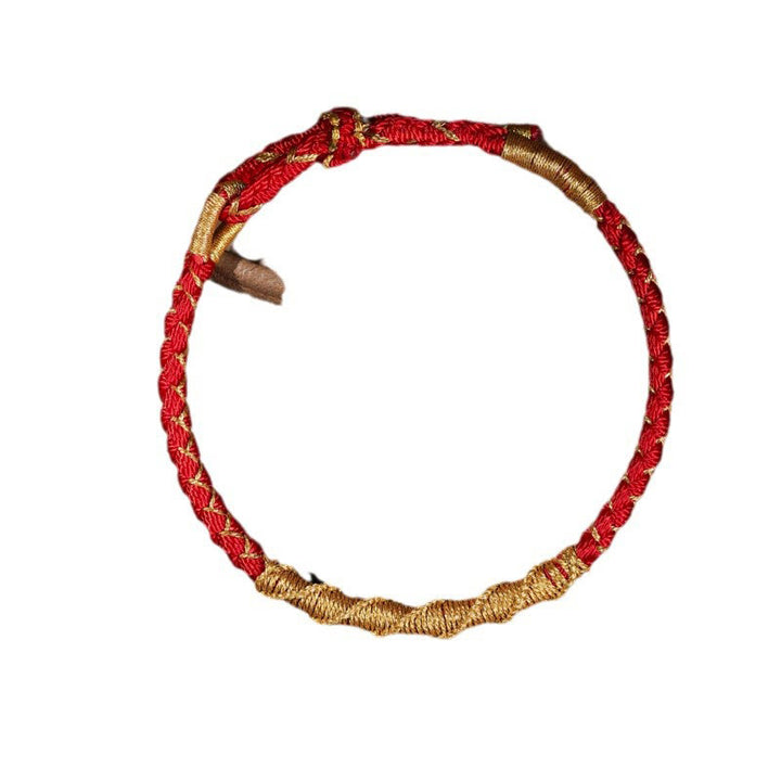 Buddha Stones Tibetan Colorful Gold Thread Dragon Scale Knot Protection Braided Bracelet - image 2