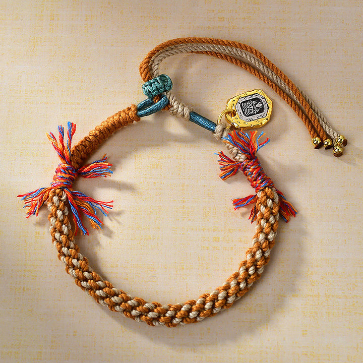 Buddha Stones Tibetan Colored Rope Zakiram Goddess Of Wealth Adjustable Protection Bracelet - image 3