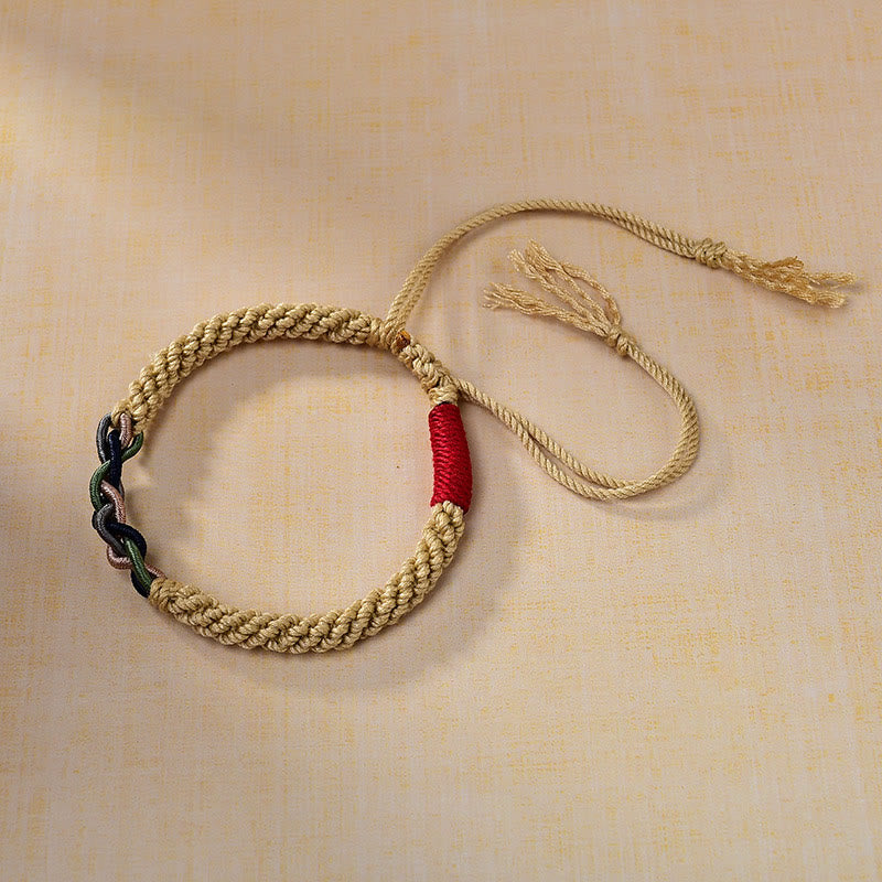 Buddha Stones Tibetan Hand-rubbed Cotton Rope Luck Bracelet - image 1