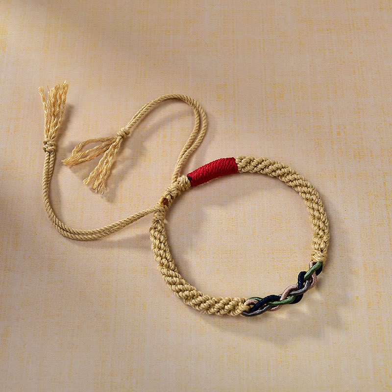 Buddha Stones Tibetan Hand-rubbed Cotton Rope Luck Bracelet - image 2