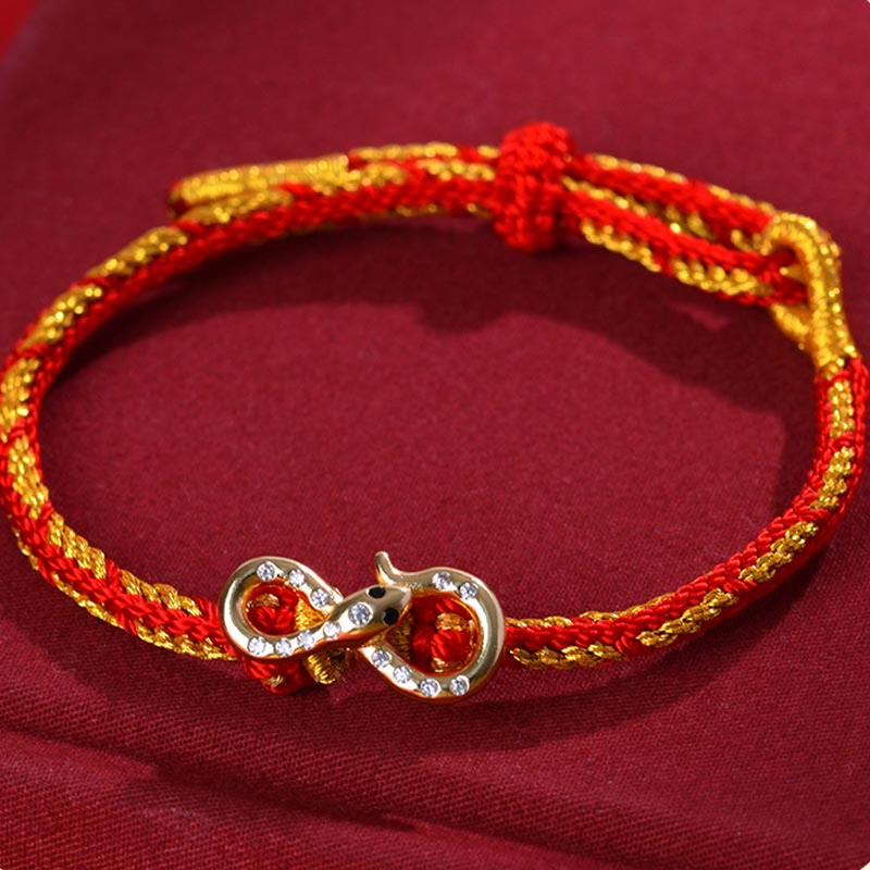Buddha Stones Red String Mobius Strip Year Of The Snake Luck Braided Bracelet - image 8