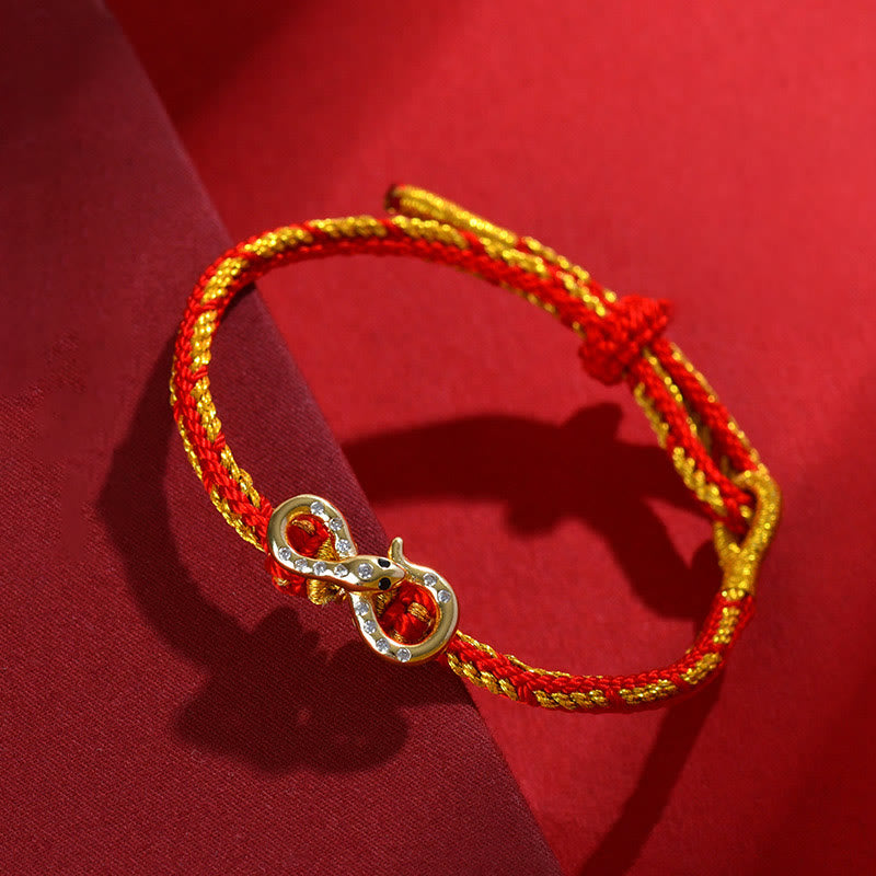 Buddha Stones Red String Mobius Strip Year Of The Snake Luck Braided Bracelet - image 3