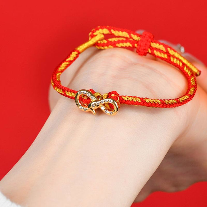 Buddha Stones Red String Mobius Strip Year Of The Snake Luck Braided Bracelet - image 9