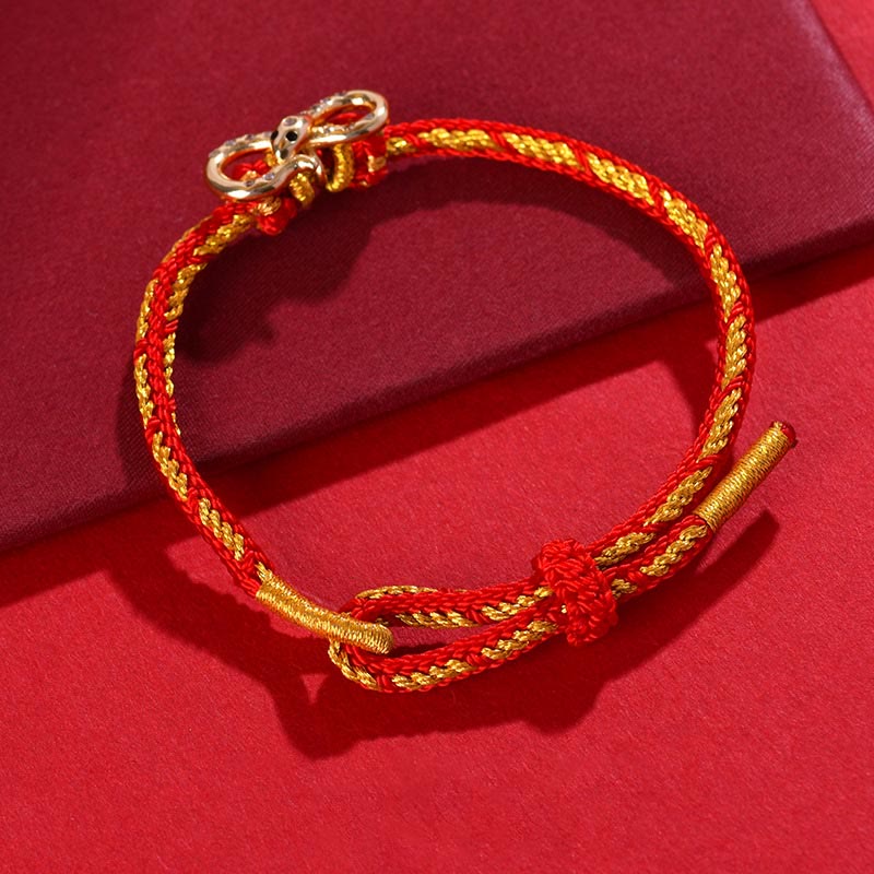 Buddha Stones Red String Mobius Strip Year Of The Snake Luck Braided Bracelet - image 2