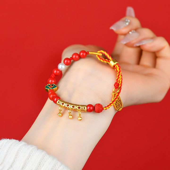 Buddha Stones Cinnabar Red String Bell Ruyi Brand Calm Bracelet - image 4