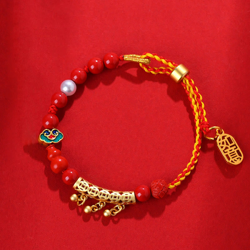 Buddha Stones Cinnabar Red String Bell Ruyi Brand Calm Bracelet - image 2