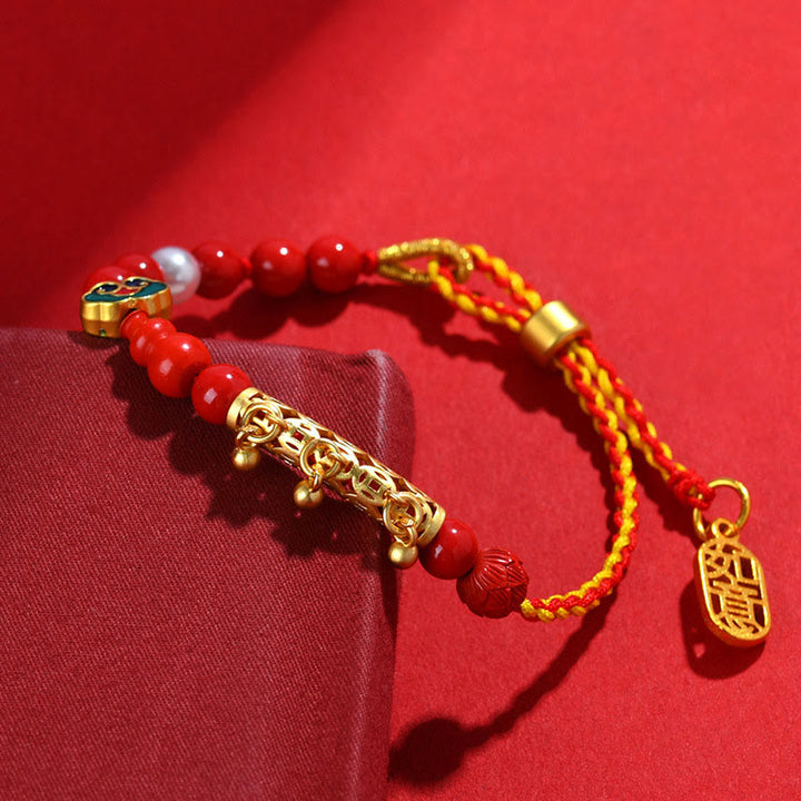 Buddha Stones Cinnabar Red String Bell Ruyi Brand Calm Bracelet - image 1