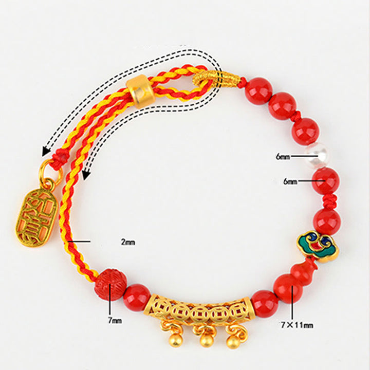 Buddha Stones Cinnabar Red String Bell Ruyi Brand Calm Bracelet - image 8