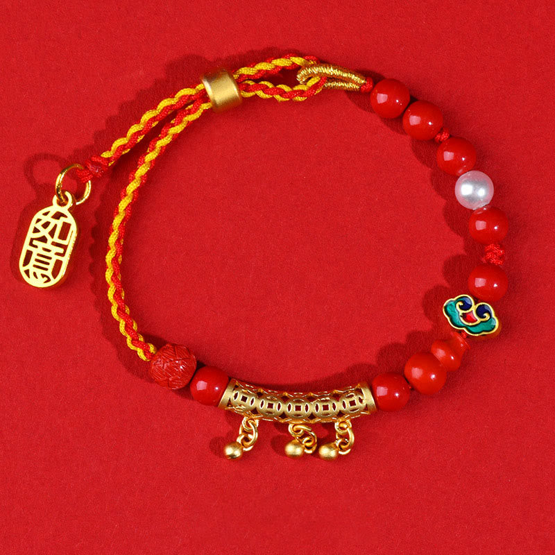 Buddha Stones Cinnabar Red String Bell Ruyi Brand Calm Bracelet - image 3