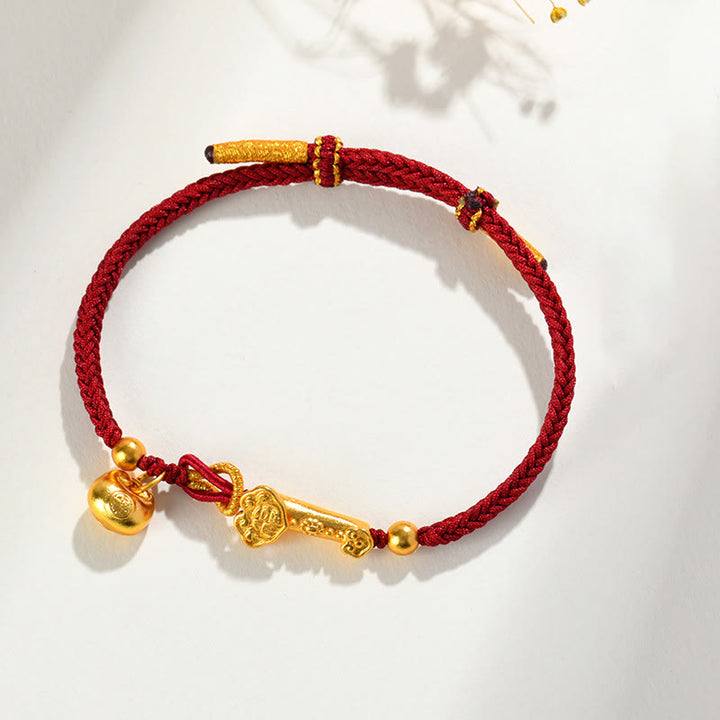 Buddha Stones Red String Fu Character Ingot Ruyi Stick Luck Braided Bracelet - image 10