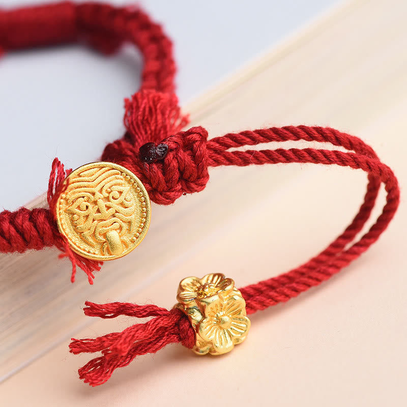 Buddha Stones Tibetan String Zakiram Goddess Of Wealth Flower Tassel Protection Bracelet - image 8
