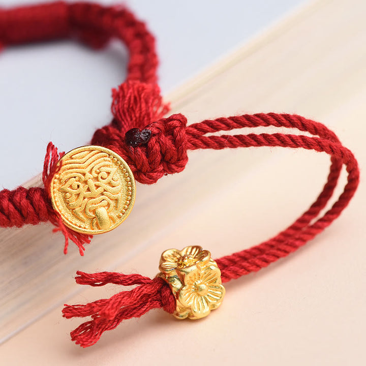 Buddha Stones Tibetan String Zakiram Goddess Of Wealth Flower Tassel Protection Bracelet - image 8