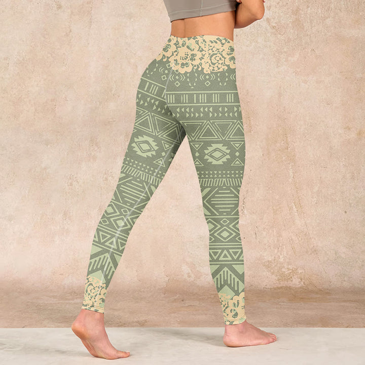 Buddha Stones Flowers Geometric Shapes Gym Leggings Women's Yoga Pants - image 4