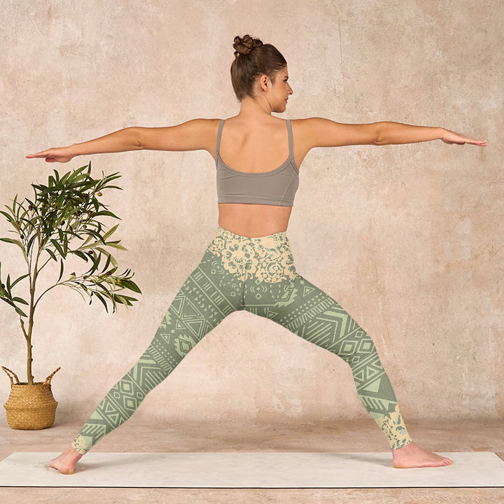 Buddha Stones Flowers Geometric Shapes Gym Leggings Women's Yoga Pants - image 11